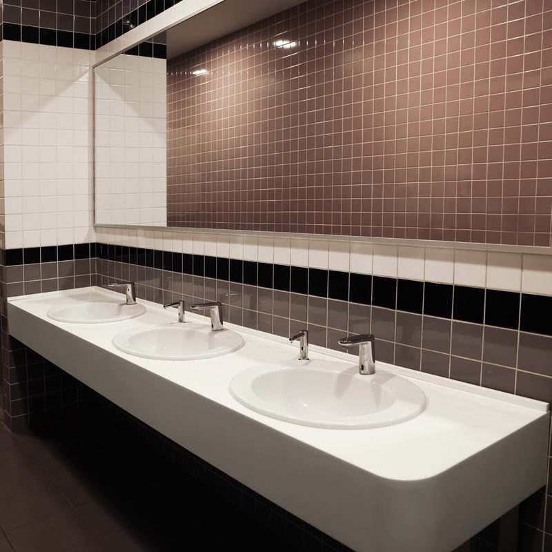 Sanitaires professionnels propres et &eacute;quip&eacute;s